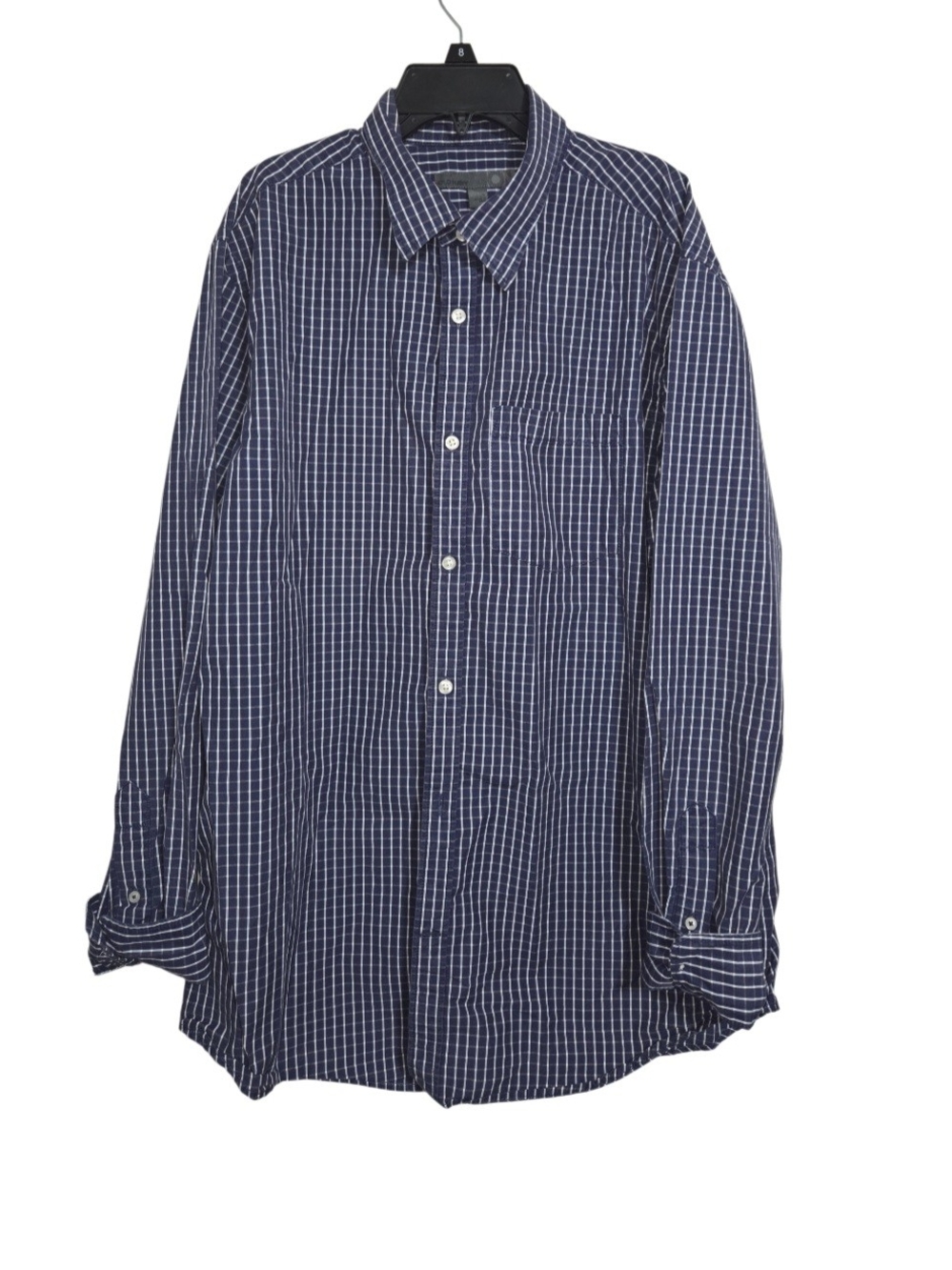 Old Navy Classic Navy Check Long-Sleeve Men's Shirt